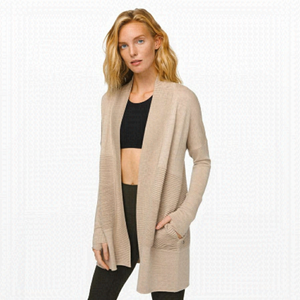 Lululemon Sit In Lotus Wrap II Merino Wool Heathered Sandlot Cardigan Size Large